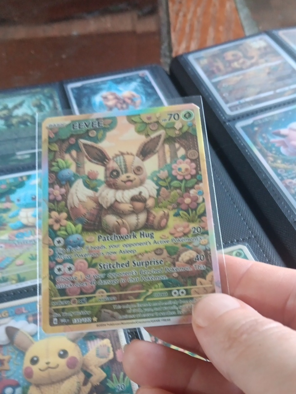 Eevee Patchwork Collector Card - Brown & Cream